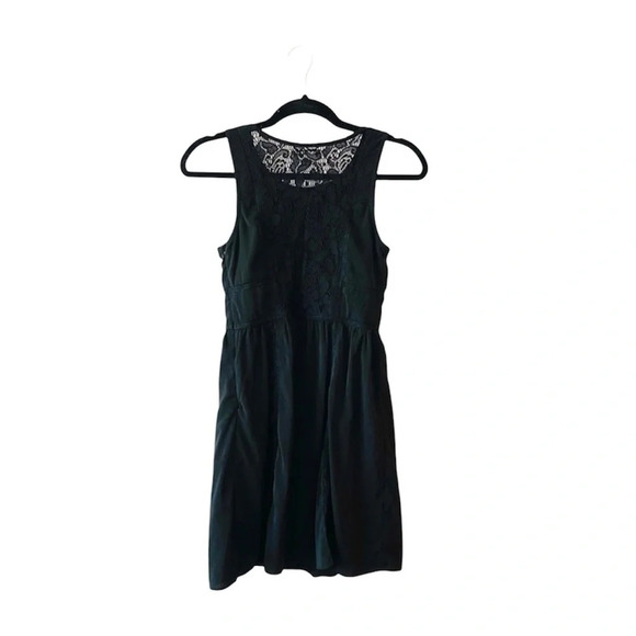 American Eagle Black Lace Back Fit & Flare Sleeveless Mini Dress 2 Women’s - Picture 8 of 13